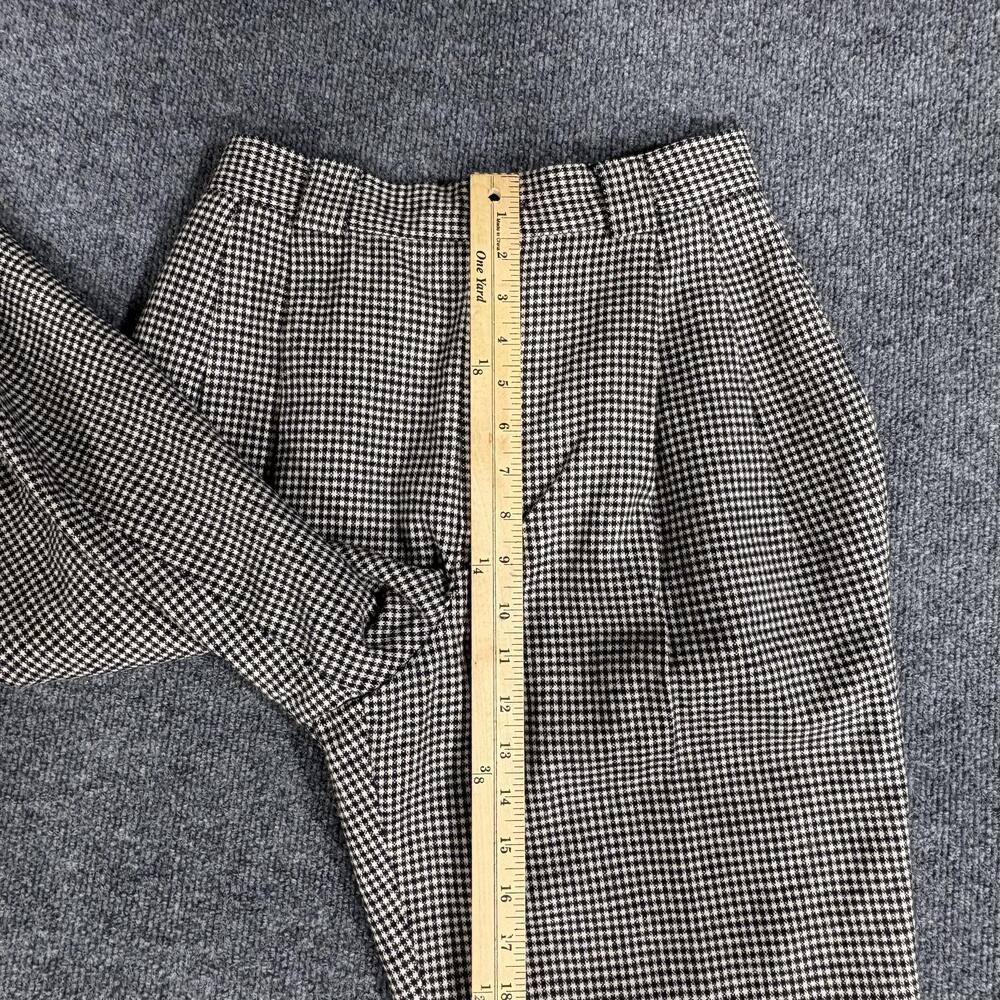 Vintage Savannah Petites Pants Womens Small Houndstooth Pleated Wool Trouser Y2K - Picture 8 of 12